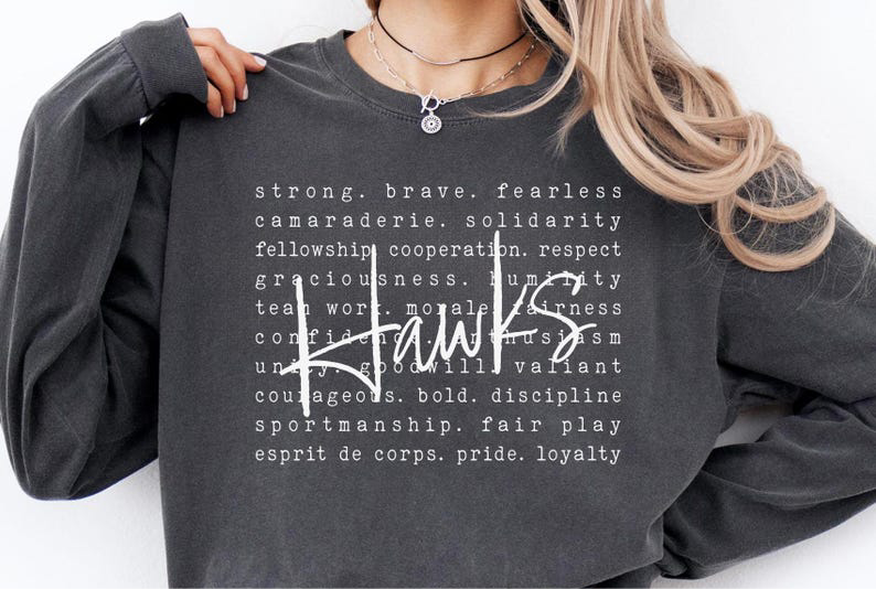 HAWKS SCRIPT ON CHARCOAL