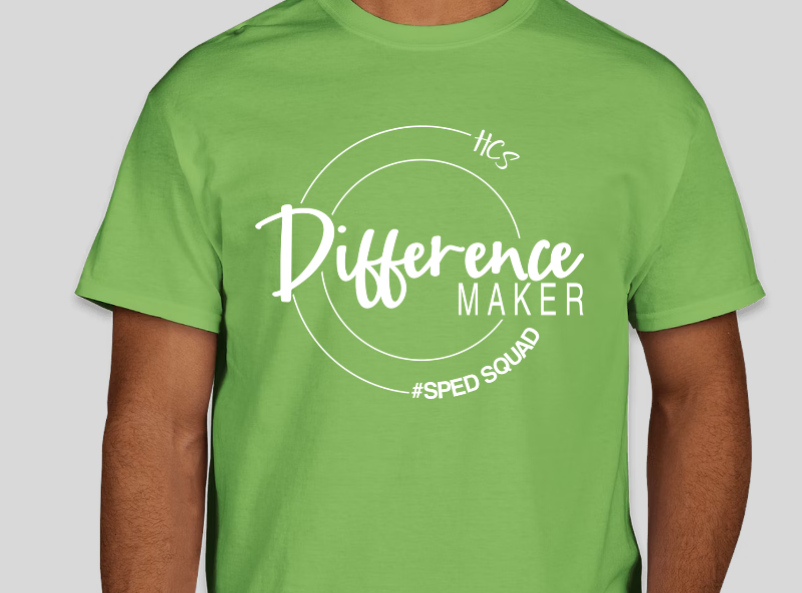 CIRCLE DESIGN ON LIME GREEN TEE ONLY
