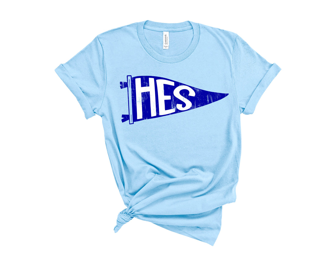 HES FLAG ON LIGHT BLUE