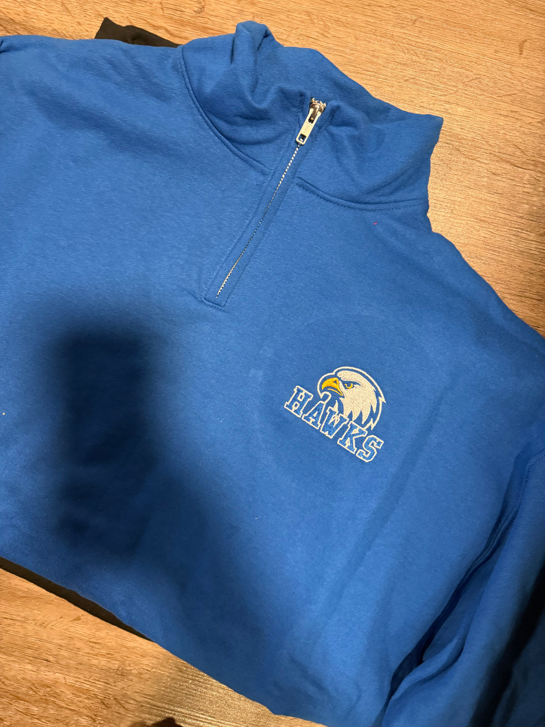 royal hawks quarter zip adult only embroidery