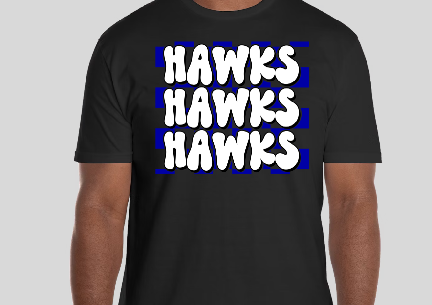 hawks checkered on black