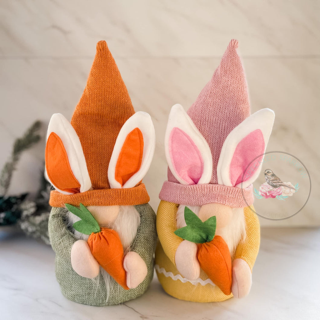 Carrot Bunny Easter Gnome Shelf Sitte